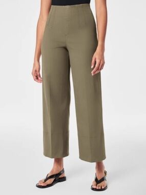 SPANX NEW without tags Spanx Stretch Twill Cropped Wide Leg Pant army green L